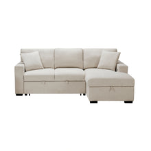 Cargar imagen en el visor de la galería, Pompano-(2)Sectional with Right Chaise, Pull-out Bed, Hidden Storage and Shelves, Charging Ports image