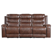 Cargar imagen en el visor de la galería, Putnam Double Reclining Sofa with Drop-Down in Brown 9405BR-3