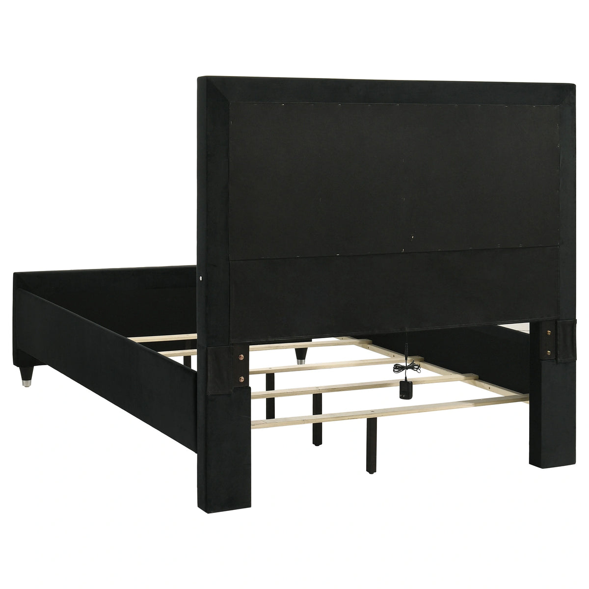 Ravenne Velvet Upholstered LED Panel Bed