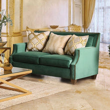 Cargar imagen en el visor de la galería, VERDANTE Emerald Green/Gold Love Seat