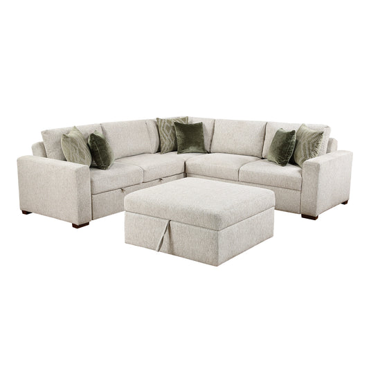 Isla-(5)4-Piece Sectional with Pull-out Bed and Ottoman image