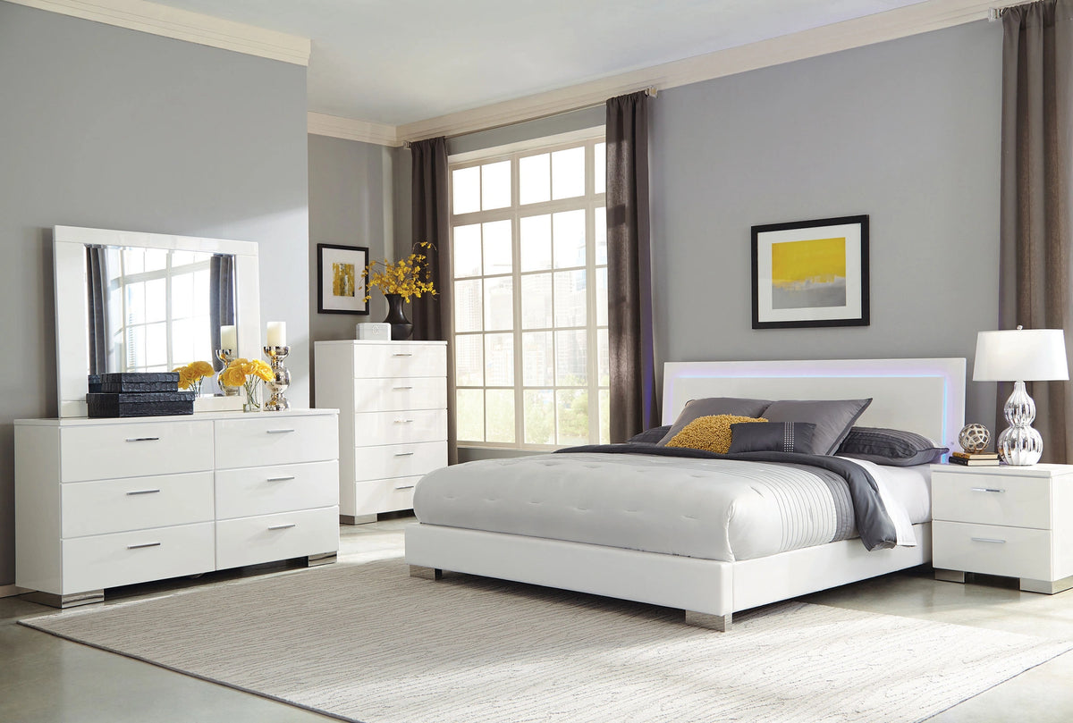 Felicity Panel Bed with LED Lighting