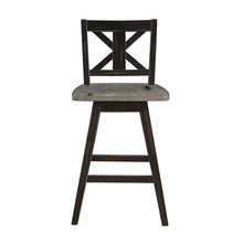 Cargar imagen en el visor de la galería, Amsonia Swivel Counter Height Chair in Gray and Black (Set of 2)