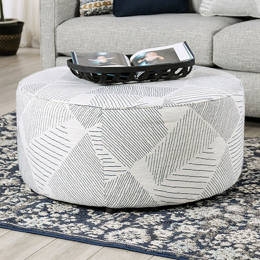 CHANCERY Ottoman, Gray/Navy