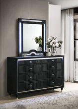 Cargar imagen en el visor de la galería, Ravenne Velvet Upholstered LED Dresser and Mirror