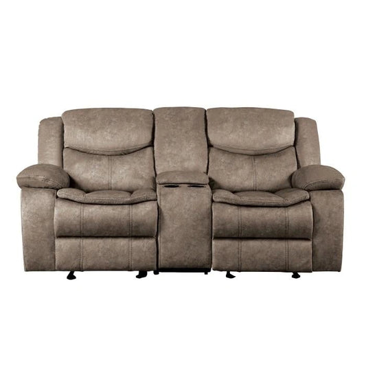 Bastrop Double Glider Reclining Loveseat in Brown 8230FBR-2