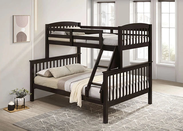 Brookings Twin/Full Bunk Bed White, Brown & Black