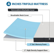 Cargar imagen en el visor de la galería, Hollyhock 4" Twin XL Tri-Fold Memory Foam Topper