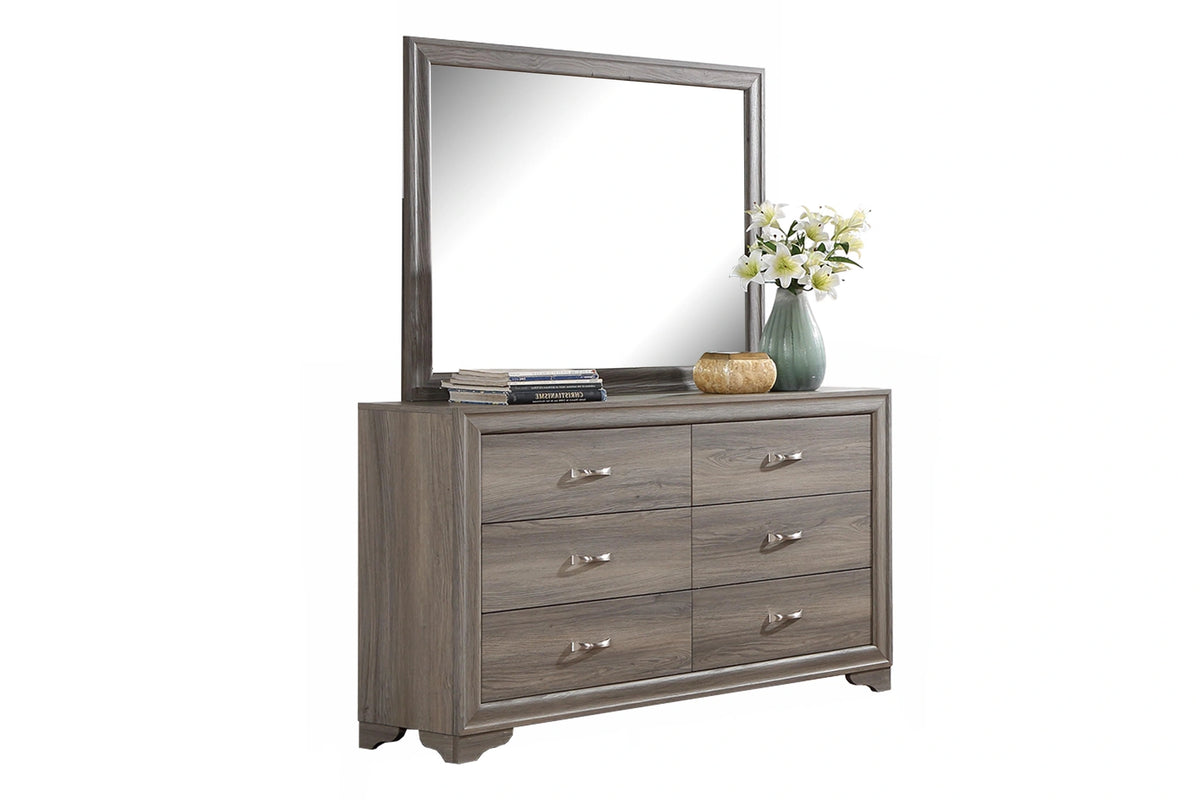 Chuint Mirror in Espresso Bonded Leather