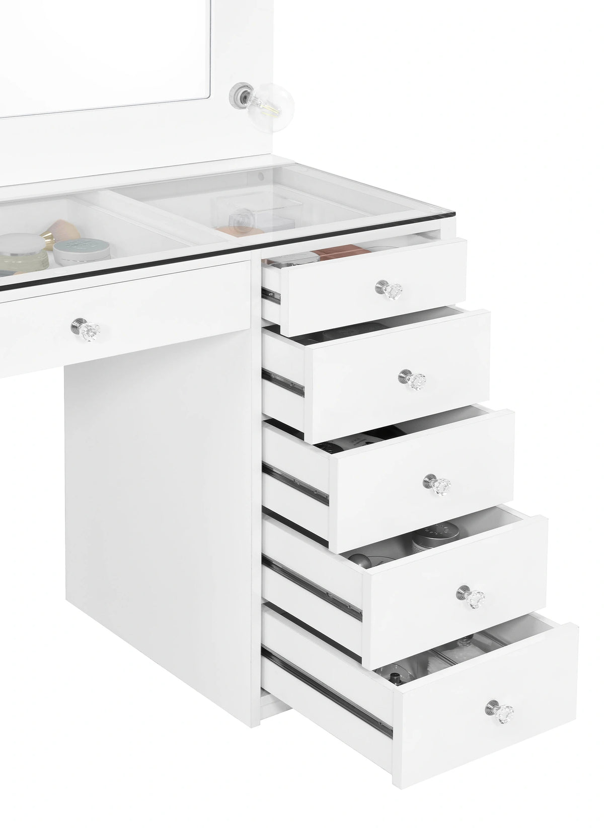 Acena Makeup Vanity Table with LED Mirror Set