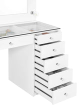 Cargar imagen en el visor de la galería, Acena Makeup Vanity Table with LED Mirror Set