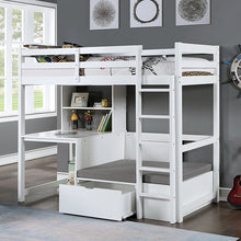 Cargar imagen en el visor de la galería, CALLISTUS Twin Workstation Loft Bed, White &amp; Gray