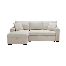 Cargar imagen en el visor de la galería, Pompano-(2) Sectional with Left Chaise, Pull-out Bed and Hidden Storage, Charging Ports image
