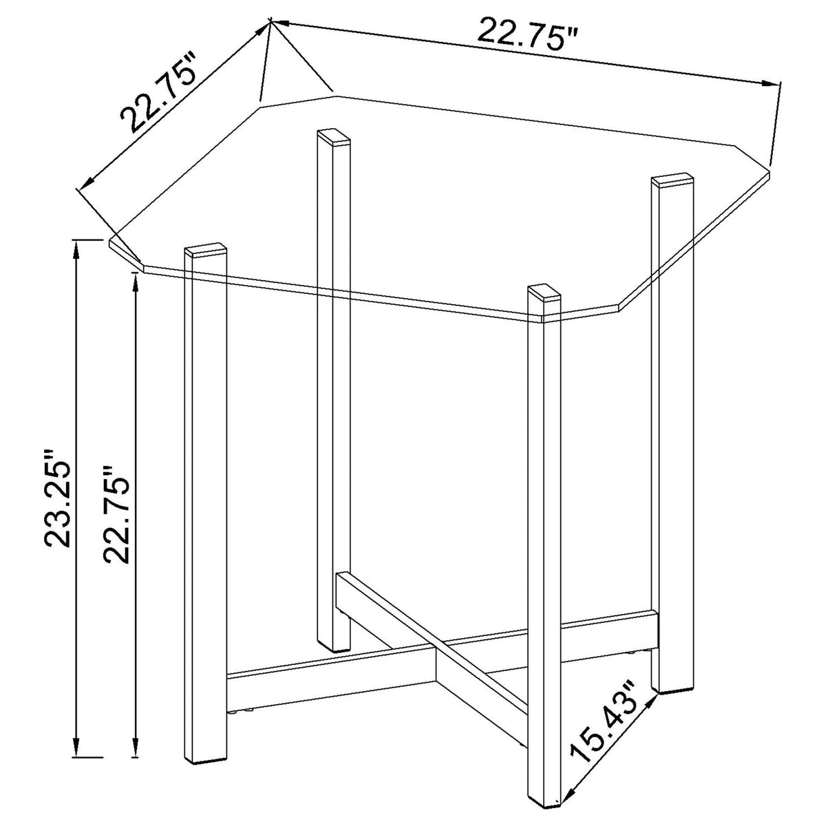 Cronin Glass Top End Table