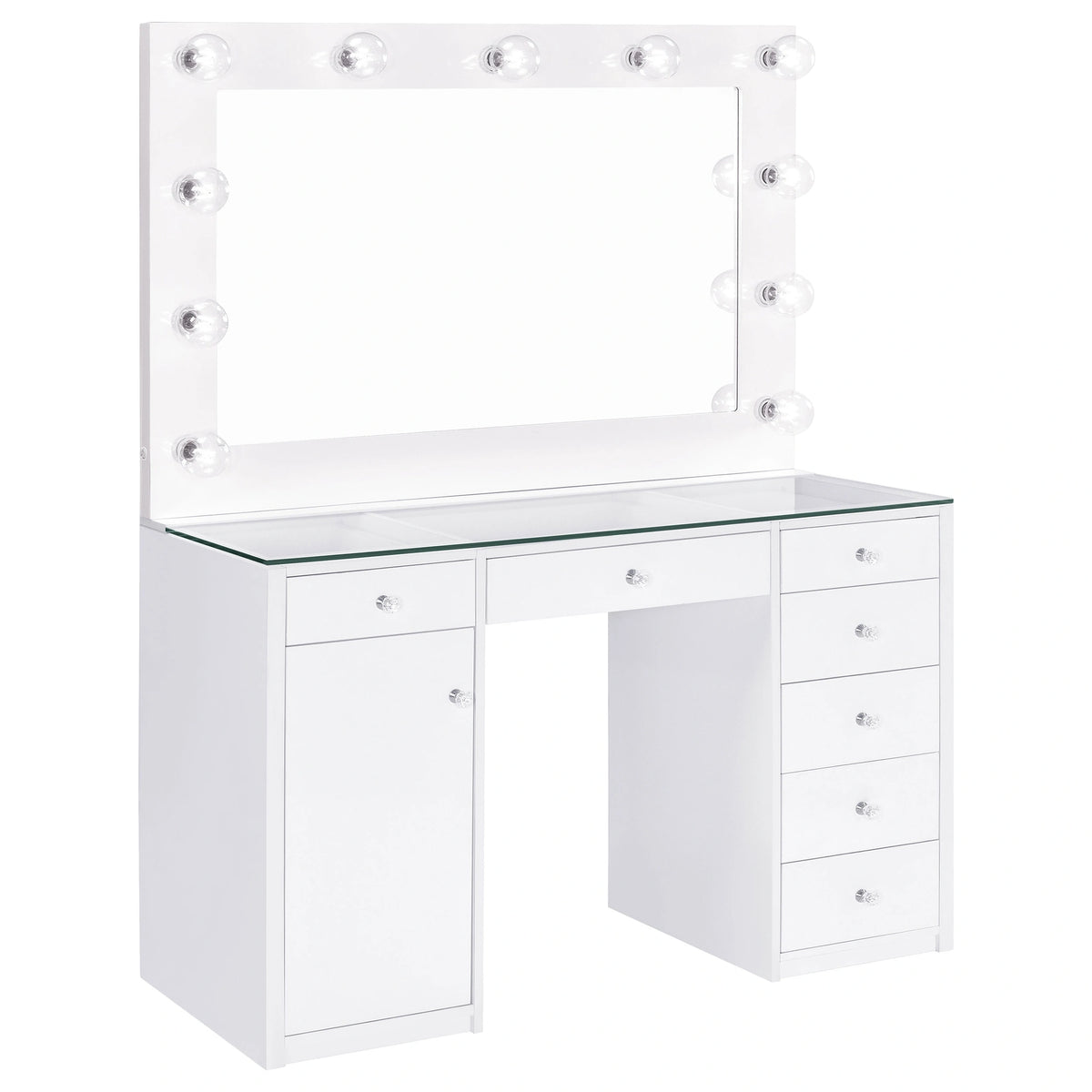 Acena Makeup Vanity Table with LED Mirror Set