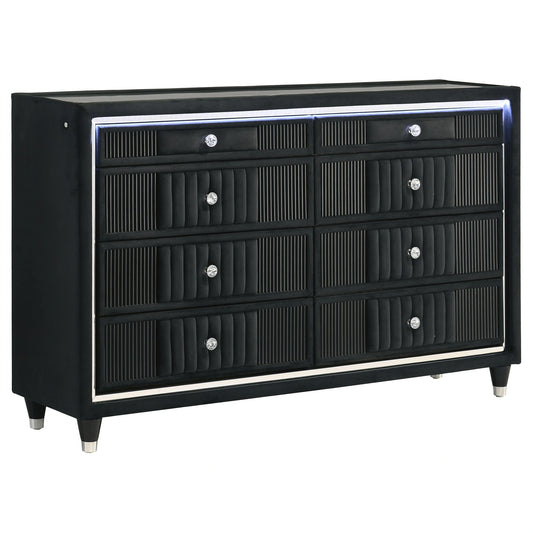 Ravenne Velvet Upholstered LED Dresser