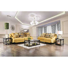 Cargar imagen en el visor de la galería, Viscontti Gold/Gray Love Seat, Gold