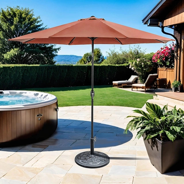 Mora 11' Outdoor Umbrella + 21" Round Base