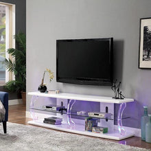 Cargar imagen en el visor de la galería, Ernst White/Clear 60" TV Stand