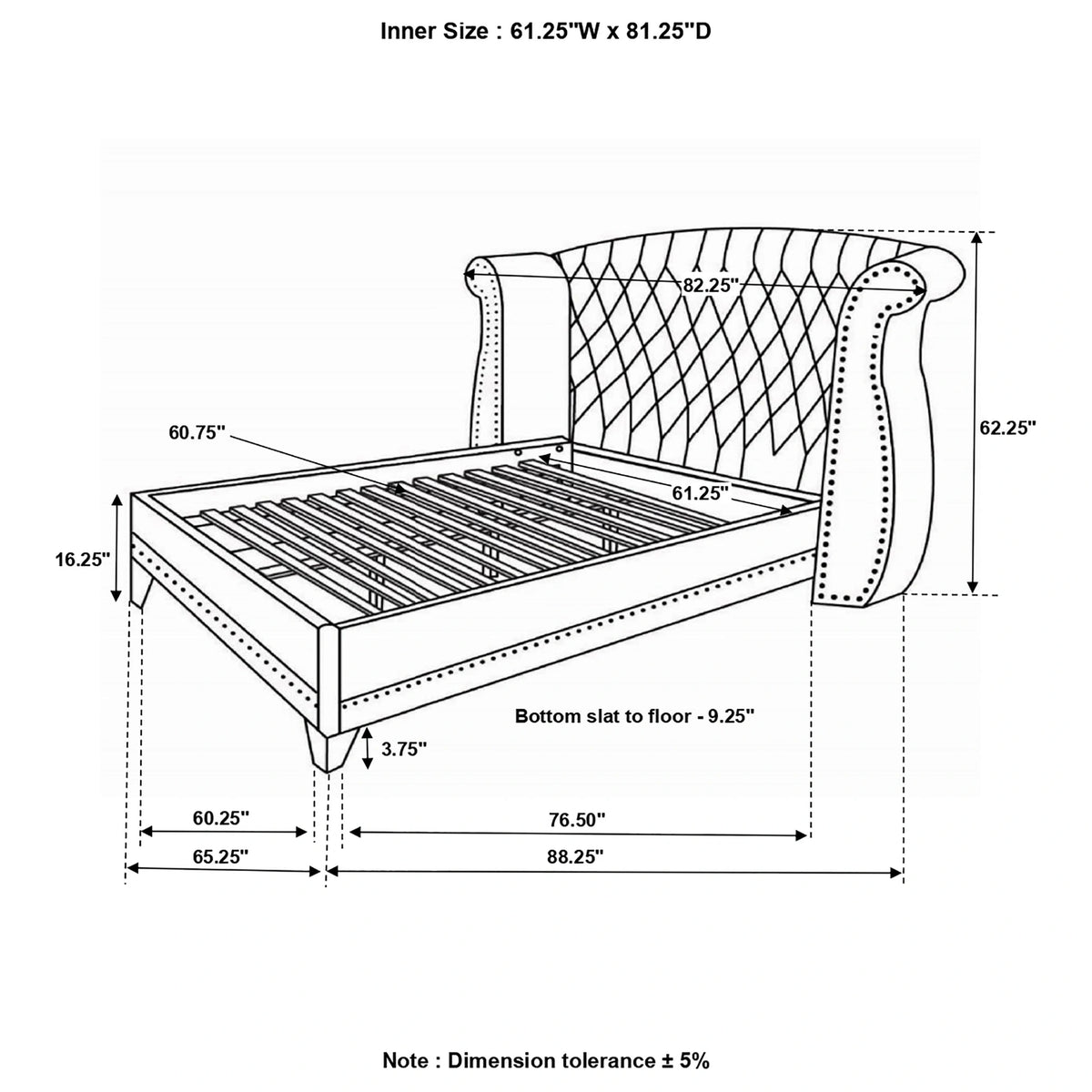 Barzini Wingback Platform Bed