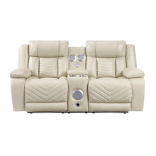 Load image into Gallery viewer, Huron-Power Double Reclining Love Seat with Center Console, Wireless Speakers, LED and Charging Ports image
