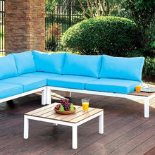 Cargar imagen en el visor de la galería, WINONA White/Oak/Blue Patio Sectional w/ Table