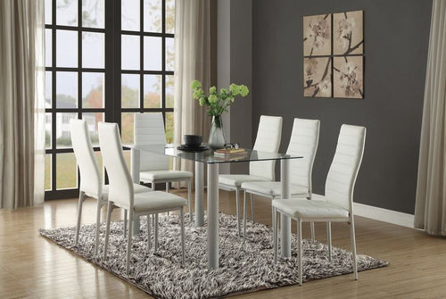 HE5538W - Marble like 7-Pcs Dining Set (CLEARANCE SALE)