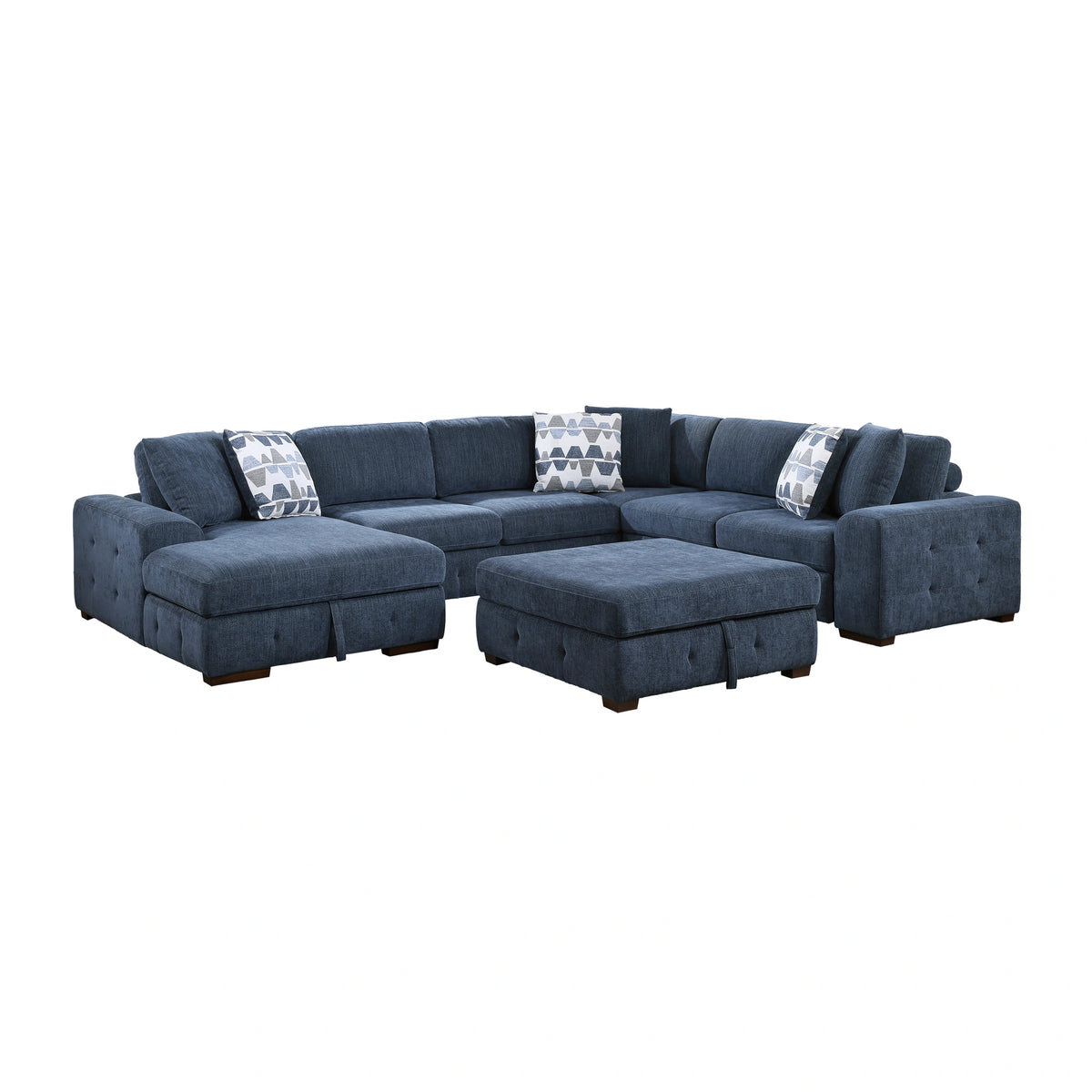Raife-(5)5-Piece Sectional with Left Chaise and Storage Ottoman image
