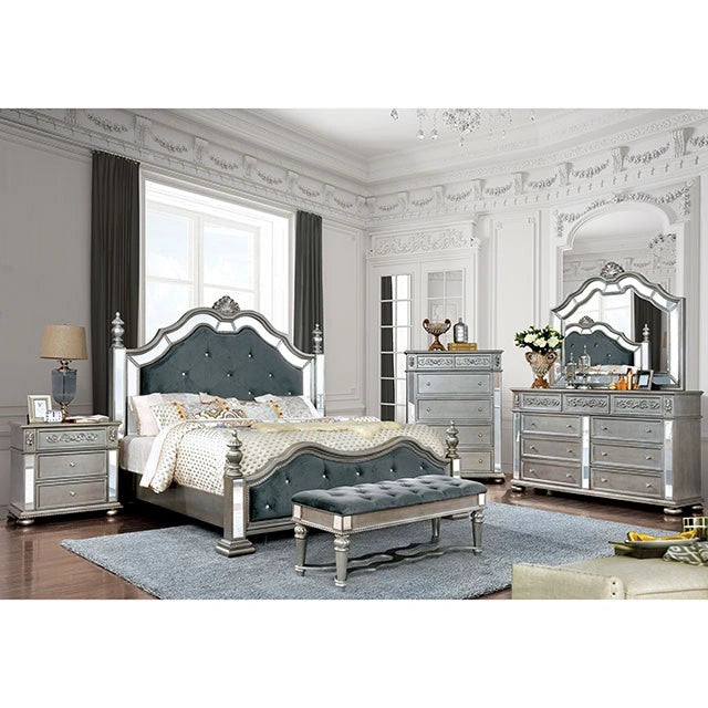 Azha Silver/Gray Cal.King & Queen Bed