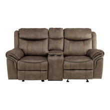 Load image into Gallery viewer, Aram Double Glider Reclining Loveseat in Dark Brown 8206NF-2