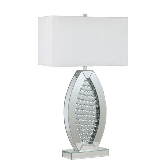 MYDA Table Lamp, Silver/White