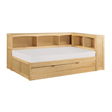 Load image into Gallery viewer, Bartly-(4) Twin Bookcase Corner Platform Bed with Twin Trundle image