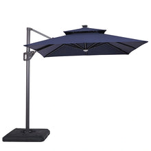 Cargar imagen en el visor de la galería, Xico 8 Ft Square Umbrella w/ Double Top w/ LED Light + 37" Large Base