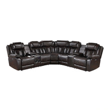 Cargar imagen en el visor de la galería, Ramone-(3)3-Piece Power Reclining Sectional with Consoles, Speakers, Subwoofer and LED Lighting image