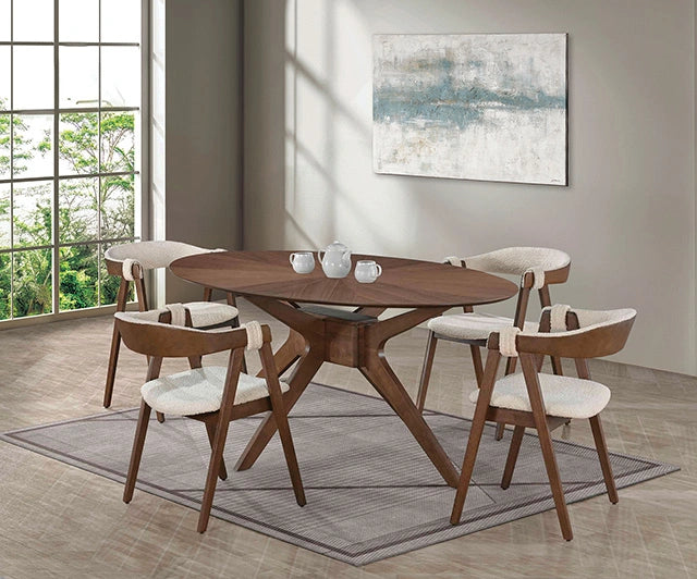 Ebikon 5 Pc Dining Table Set Walnut
