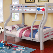 Cargar imagen en el visor de la galería, SOLPINE Gray &amp; Oak Twin/Full Bunk Bed