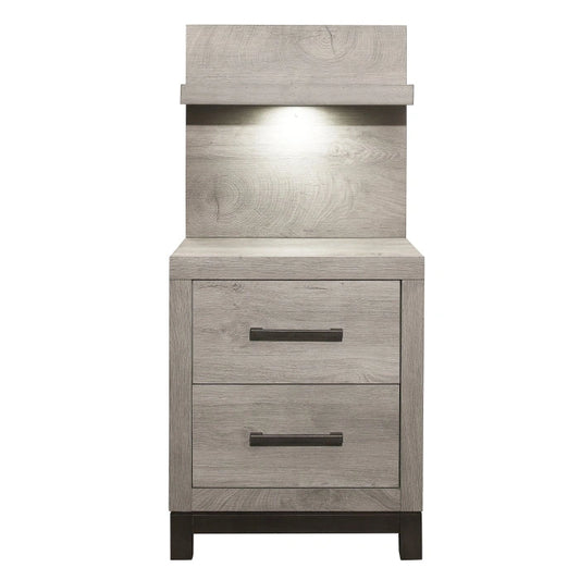 1577-4P-Bedroom (2) Night Stand with Wall Panel