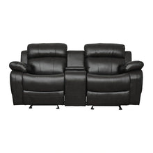 Load image into Gallery viewer, Marille Double Glider Reclining Loveseat with Center Console in Black
