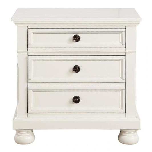 Laurelin 3 Drawer Nightstand in White 1714W-4