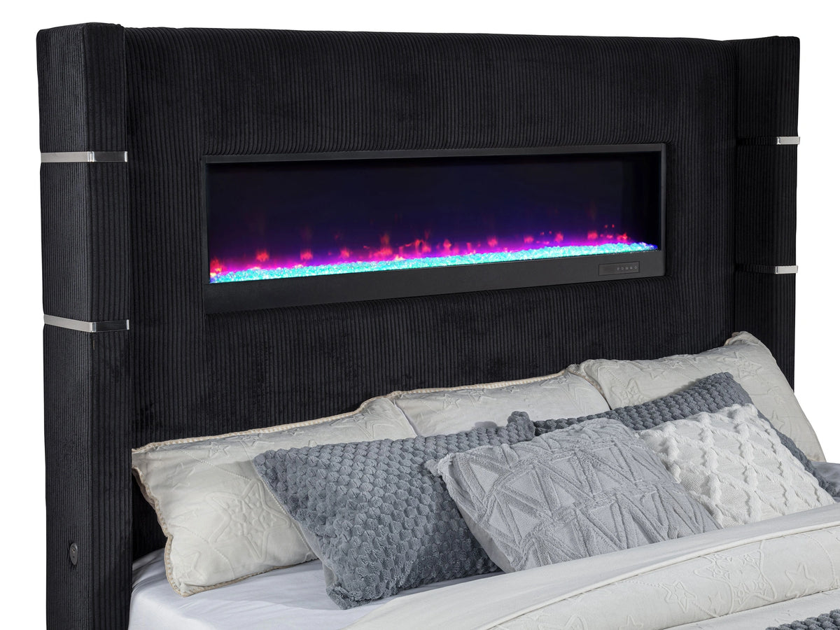 Tisdall Wingback TV Bed with Flame Visualizer