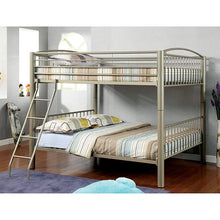 Cargar imagen en el visor de la galería, Lovia Metallic Gold Full/Full Bunk Bed