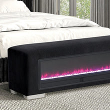 Load image into Gallery viewer, Elnath Bench w/ Visual Crystal Fireplace