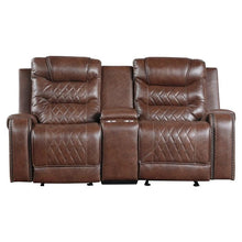 Load image into Gallery viewer, Putnam Double Glider Reclining Loveseat in Brown 9405BR-2