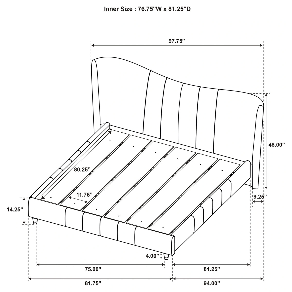 Evelyn Panel Platform Bed
