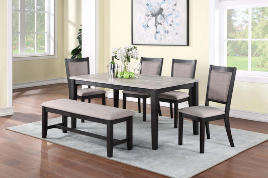 Tamich 6-Pcs Dining Set in Grey/Black