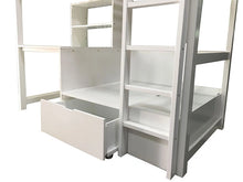 Cargar imagen en el visor de la galería, CALLISTUS Twin Workstation Loft Bed, White &amp; Gray
