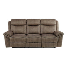 Load image into Gallery viewer, Aram Double Glider Reclining Sofa in Dark Brown 8206NF-3