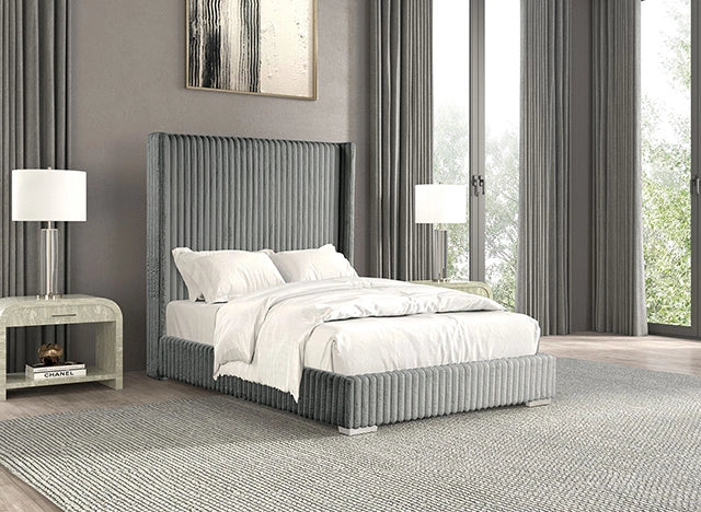Cadwell E.King, Queen, & Full Bed White, Gray, & Black
