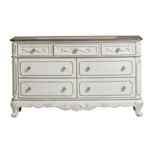Load image into Gallery viewer, Cinderella 7 Drawer Dresser in Antique White with Grey Rub-Through 1386NW-5