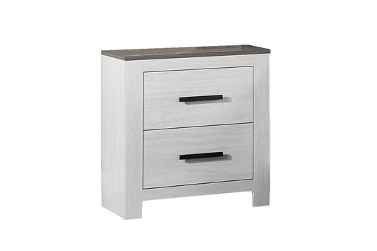 Chuint Night Stand in Whitewash + Smoking Grey